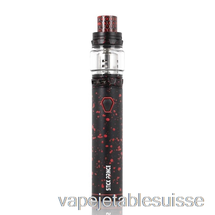 Vape Suisse Smok Stick Prince Kit - Style Stylo Tfv12 Prince Noir Avec Spray Rouge